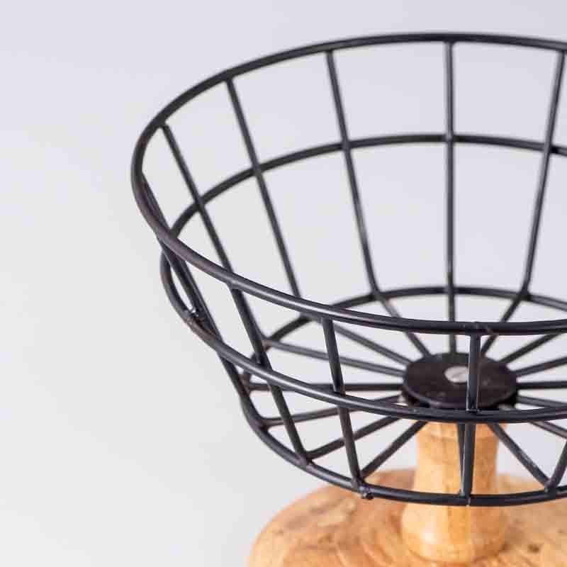 Buy Nautica Basket With Wooden Stand Fruit Basket from Vaaree