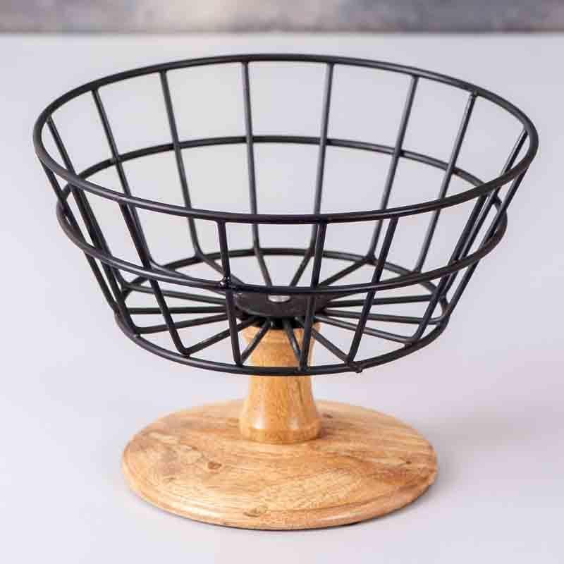 Buy Nautica Basket With Wooden Stand Fruit Basket from Vaaree