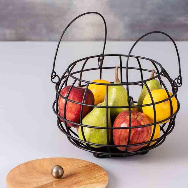 Buy Fruit Basket - Pot Luck Basket With Lid - Black at Vaaree online