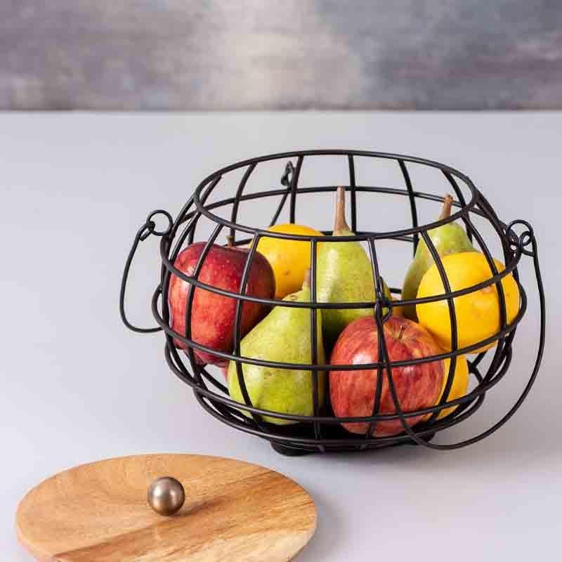 Buy Pot Luck Basket With Lid - Black Fruit Basket from Vaaree