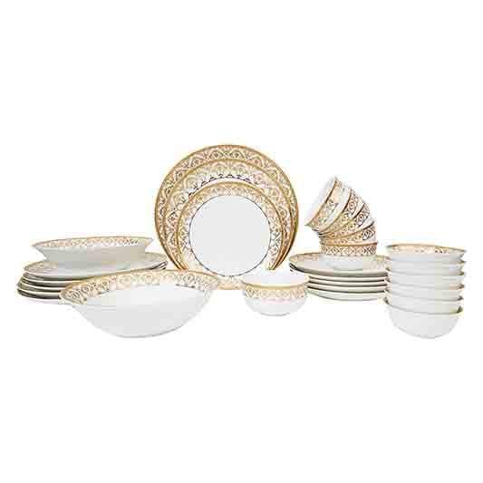 Buy Midas Touch Dinner Set - 33 Pieces at Vaaree online | Beautiful Dinner Set to choose from