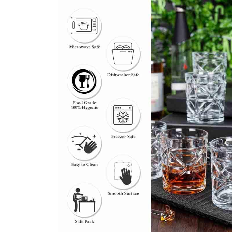 Buy Billy Whiskey Glass(280 ml ) - Set of Six Scotch & Whiskey Glasses from Vaaree