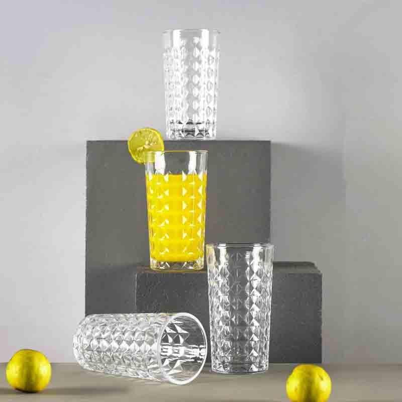 Buy Checkmate Crystal Glass (300 ml) - Set of Four Drinking & Juice Glasses from Vaaree