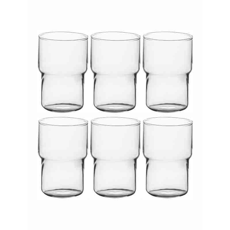 Buy Coolite Glass Tumbler (400 ml ) - Set of Six Drinking & Juice Glasses from Vaaree