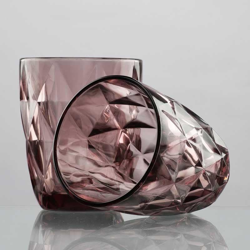 Buy Cubist Tinted Glass (Plum) (270 ml ) - Set Of Two Drinking & Juice Glasses from Vaaree