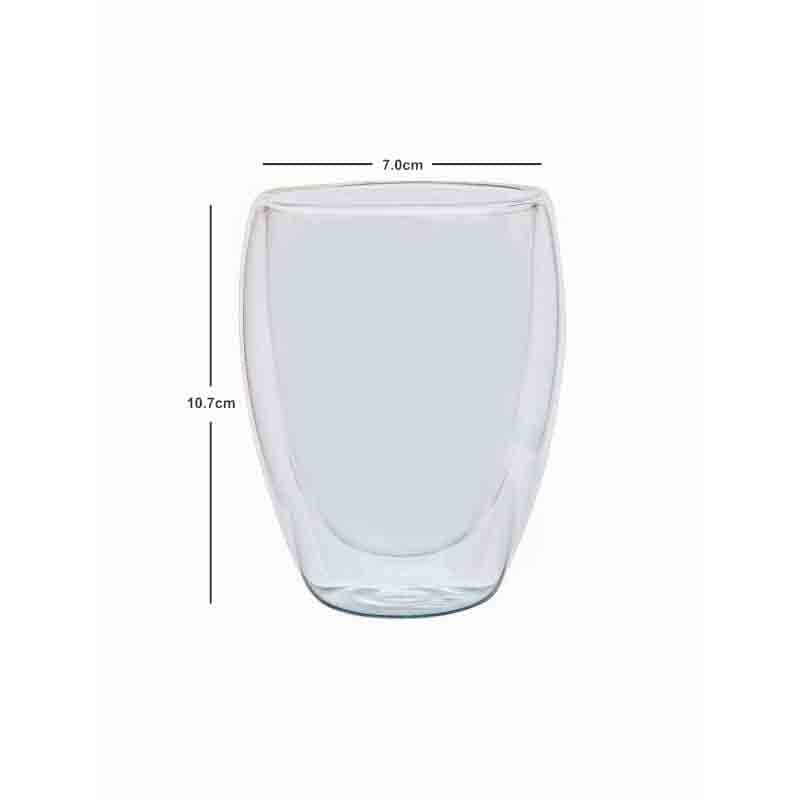 Buy Double Walled Glass tumbler (350 ml ) - Set Of Two Drinking & Juice Glasses from Vaaree