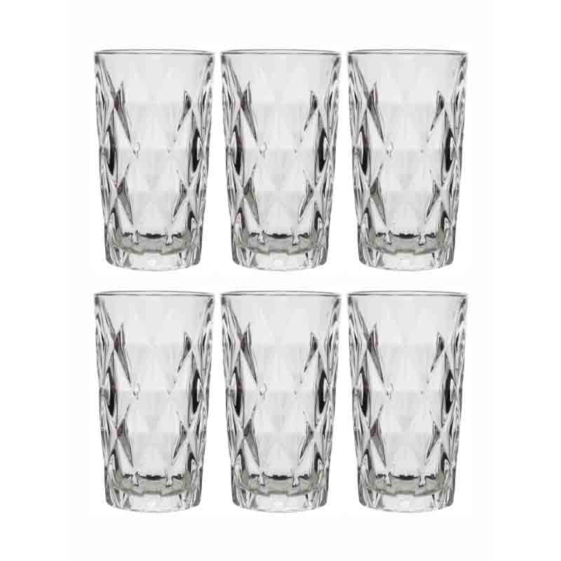 Buy Matio Glass Tumbler (Tall) (260 ml ) - Set of Six Drinking & Juice Glasses from Vaaree