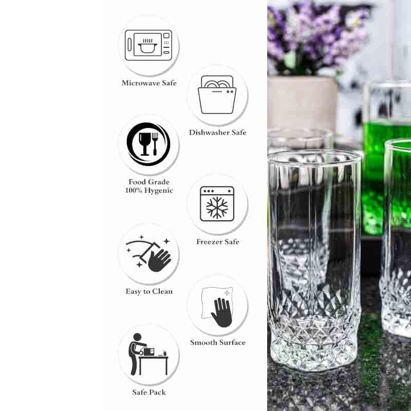 Buy MonaCasa Glass Tumbler (320 ml ) - Set of Six Drinking & Juice Glasses from Vaaree