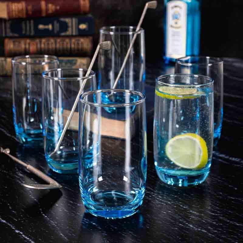 Buy Glass - Peacock Shine Glass Tumbler - Set of Six at Vaaree online