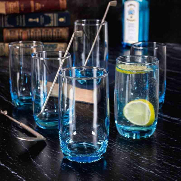 Drinking & Juice Glasses - Peacock Shine Glass Tumbler (290 ml ) - Set of Six