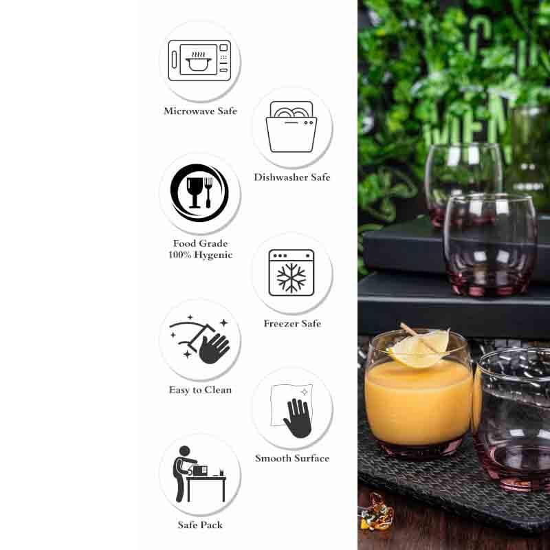 Buy Potlo Glass Tumbler (310 ml ) - Set of Six Drinking & Juice Glasses from Vaaree