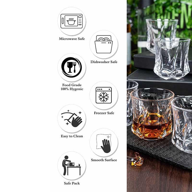 Buy Surreal Whiskey Glass(280 ml ) - Set of Six Scotch & Whiskey Glasses from Vaaree