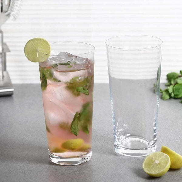 Buy Tapering Collins Glass (400ml) - Set of Six Drinking & Juice Glasses from Vaaree