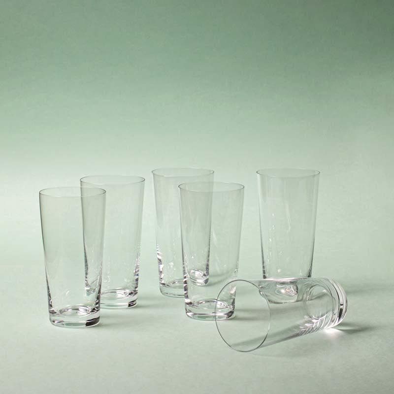 Buy Tapering Collins Glass (400ml) - Set of Six Drinking & Juice Glasses from Vaaree