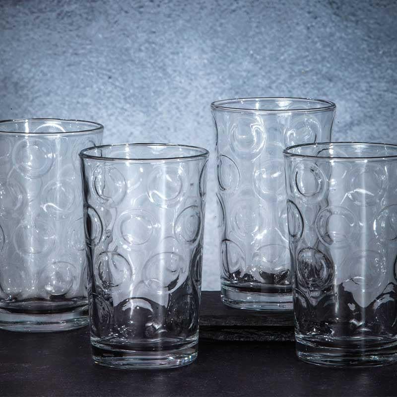 Buy Twist It Glass Tumbler (300 ml ) - Set of Six Drinking & Juice Glasses from Vaaree