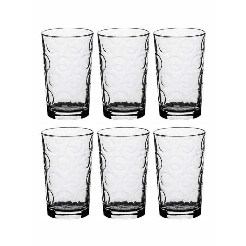 Buy Twist It Glass Tumbler (300 ml ) - Set of Six Drinking & Juice Glasses from Vaaree