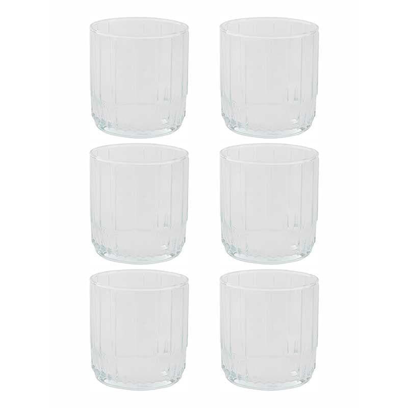 Buy Bottoms Up Glass Tumbler (265 ml ) - Set of Six Drinking & Juice Glasses from Vaaree