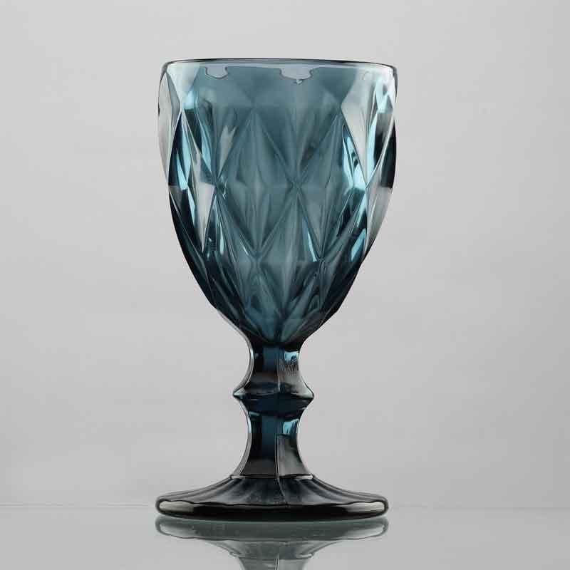 Buy Aqua Crystal Tinted Goblet (244 ml ) - Set Of Two Wine & Champagne Glasses from Vaaree