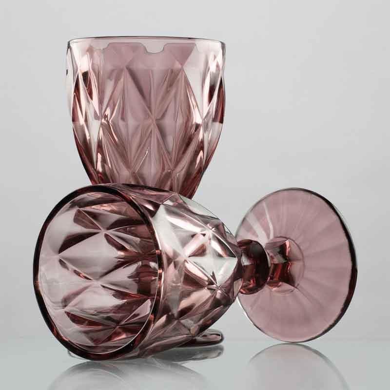 Buy Plum Crystal Tinted Goblet (244 ml ) - Set Of Two Wine & Champagne Glasses from Vaaree