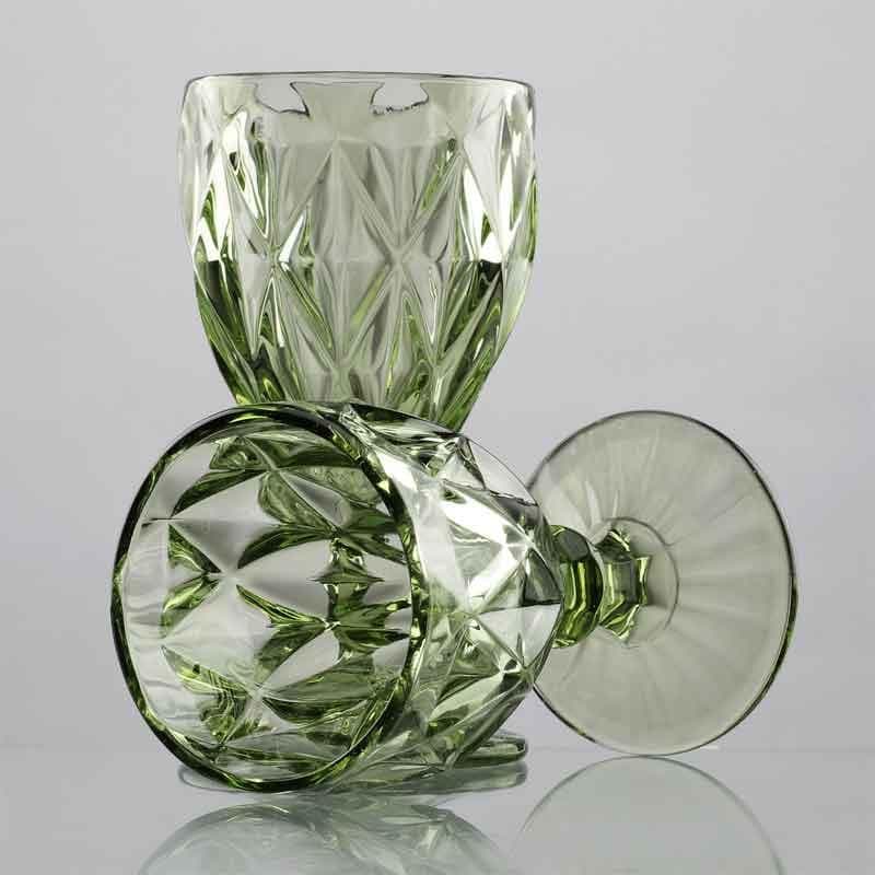 Buy Sage Crystal Tinted Goblet (244 ml ) - Set Of Two Wine & Champagne Glasses from Vaaree