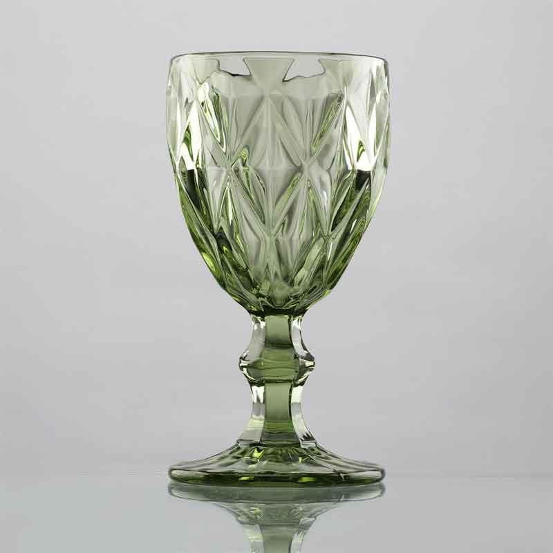 Buy Sage Crystal Tinted Goblet (244 ml ) - Set Of Two Wine & Champagne Glasses from Vaaree