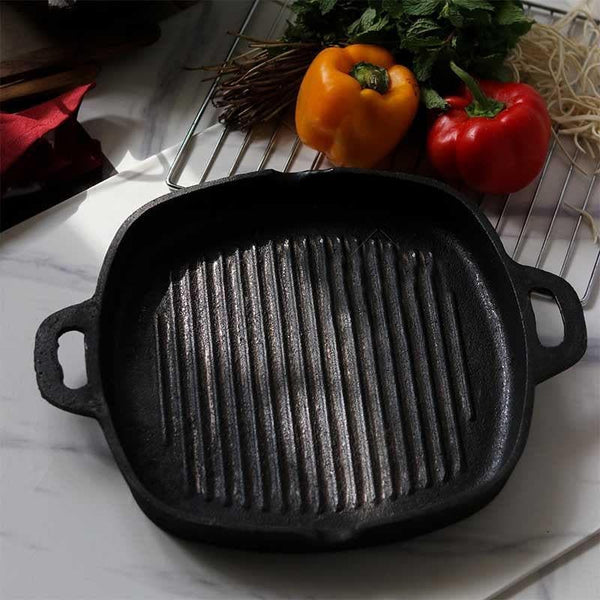 Grill Pan - Green Heirloom Pre-Seasoned Grill Pan - 9 Inches