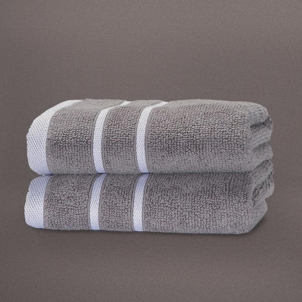 Hand & Face Towels - Grey Oh-so-soft Hand Towel - Set of Two