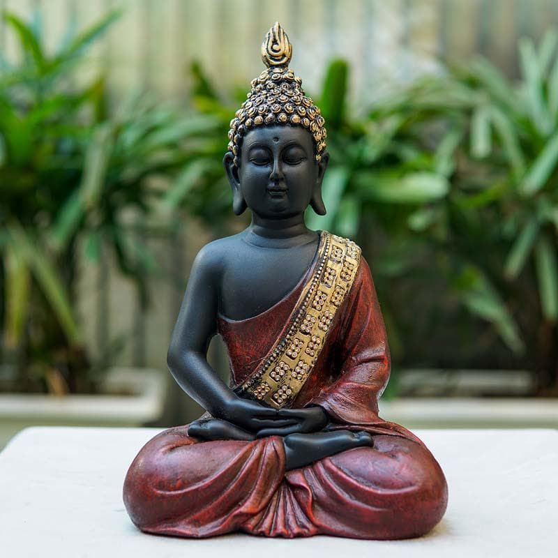 Idols & Sets - Buddha In Meditation Statue- Brown