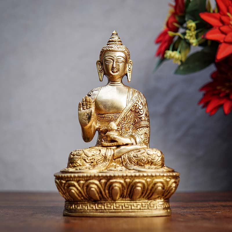 Buy Buddha In Mudra Statue- Gold Idols & Sets from Vaaree