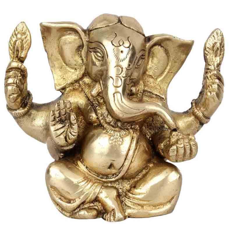 Buy Gold Ganesha Brass Murti Idols & Sets from Vaaree