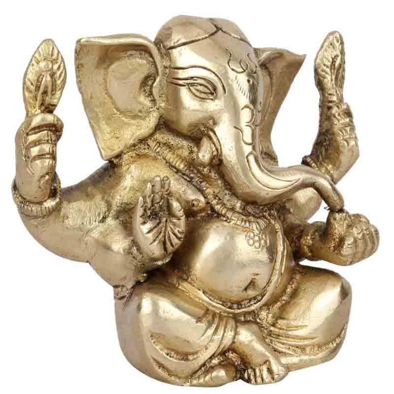 Buy Gold Ganesha Brass Murti Idols & Sets from Vaaree