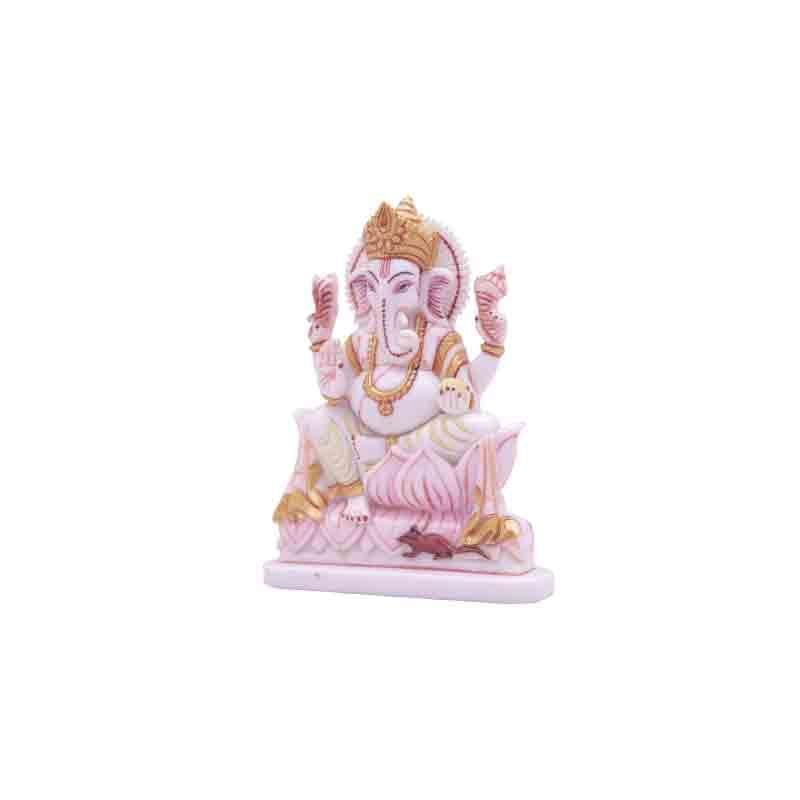 Buy Marble Ganesha On Lotus Idols & Sets from Vaaree