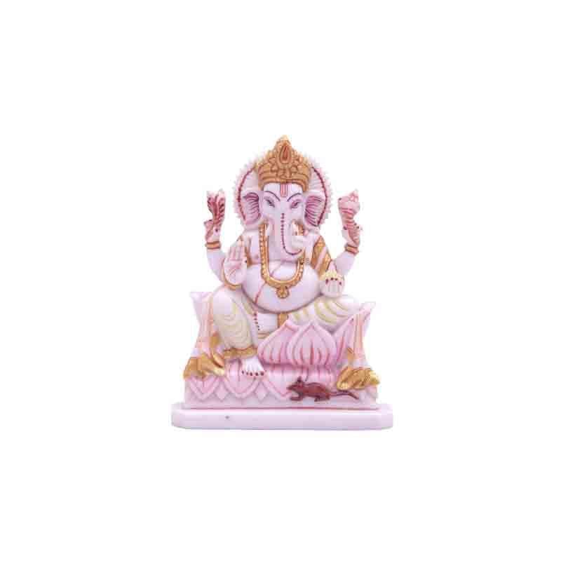 Buy Marble Ganesha On Lotus Idols & Sets from Vaaree