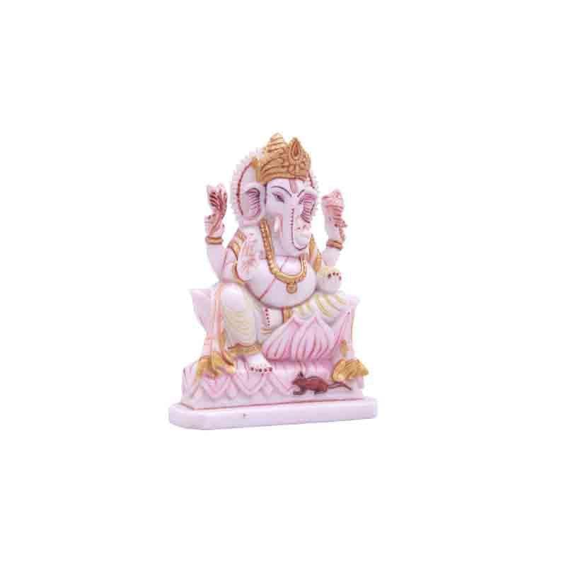 Buy Marble Ganesha On Lotus Idols & Sets from Vaaree