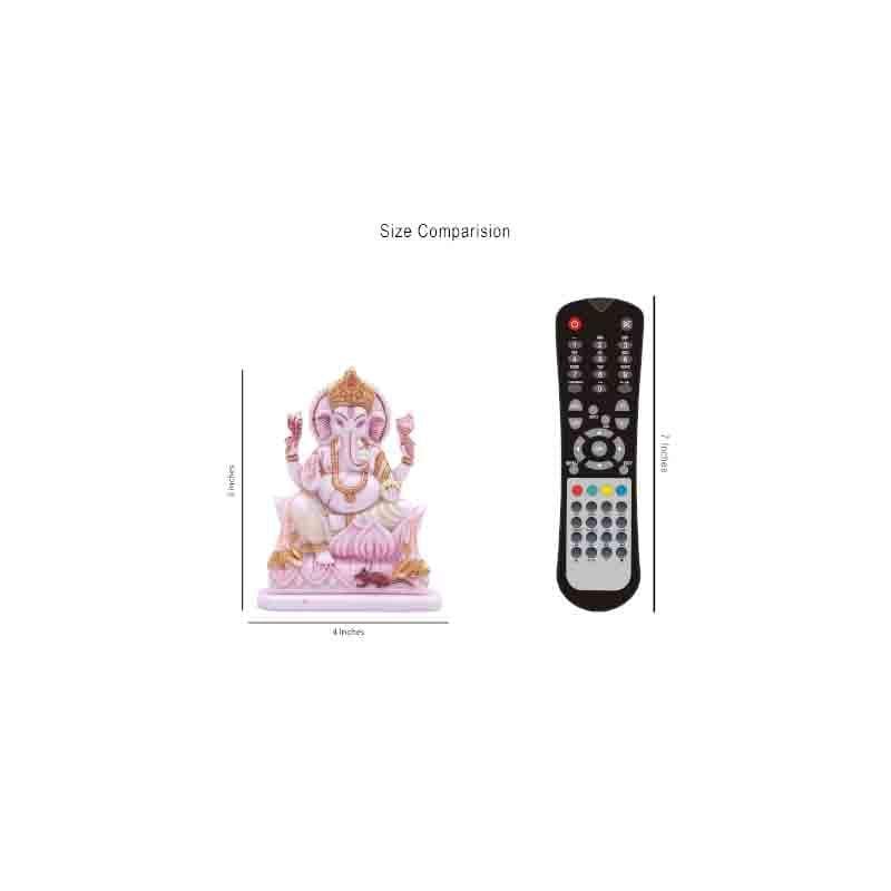 Idols & Sets - Marble Ganesha On Lotus
