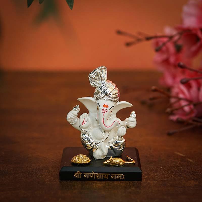 Buy Vakratunda Idol- White/Silver Idols & Sets from Vaaree