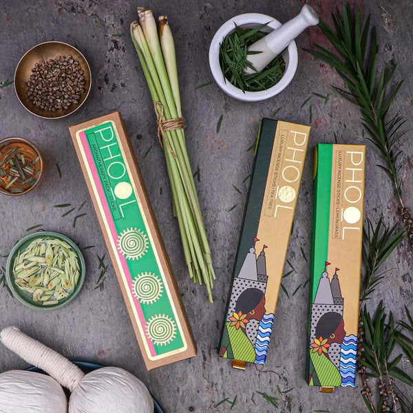 Buy Phool Aromatherapy Combo Pack - Natural Incense Sticks Tea Tree & Lemongrass Incense Sticks & Cones from Vaaree