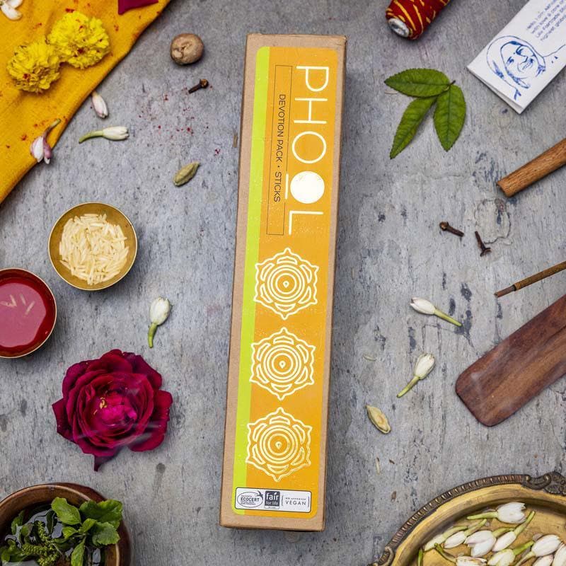 Buy Phool Devotion Combo Pack - Natural Incense Sticks Tulsi & Jasmine Incense Sticks & Cones from Vaaree