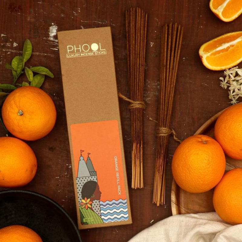 Buy Phool Natural Incense Sticks Refill pack - Orange Incense Sticks & Cones from Vaaree