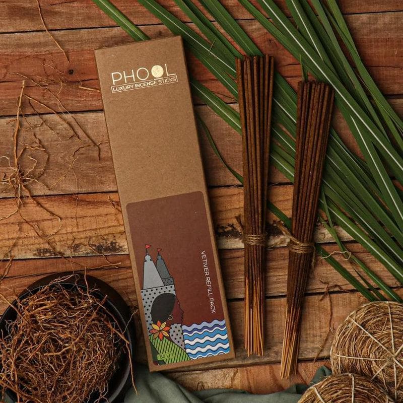 Buy Phool Natural Incense Sticks Refill pack - Vetiver Incense Sticks & Cones from Vaaree