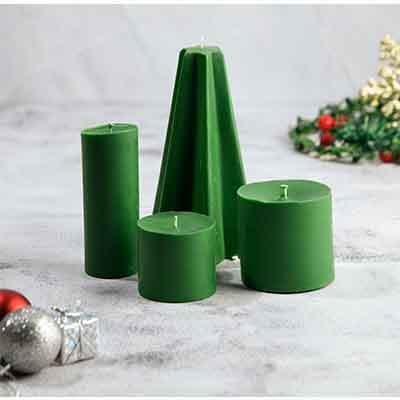 Buy Green Goodies Pillar Candle- Set Of Four at Vaaree online | Beautiful Candles to choose from