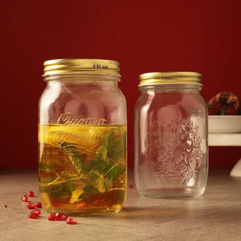 Jar - Countryside Storage Jar (1000 ml each)- Set Of Two