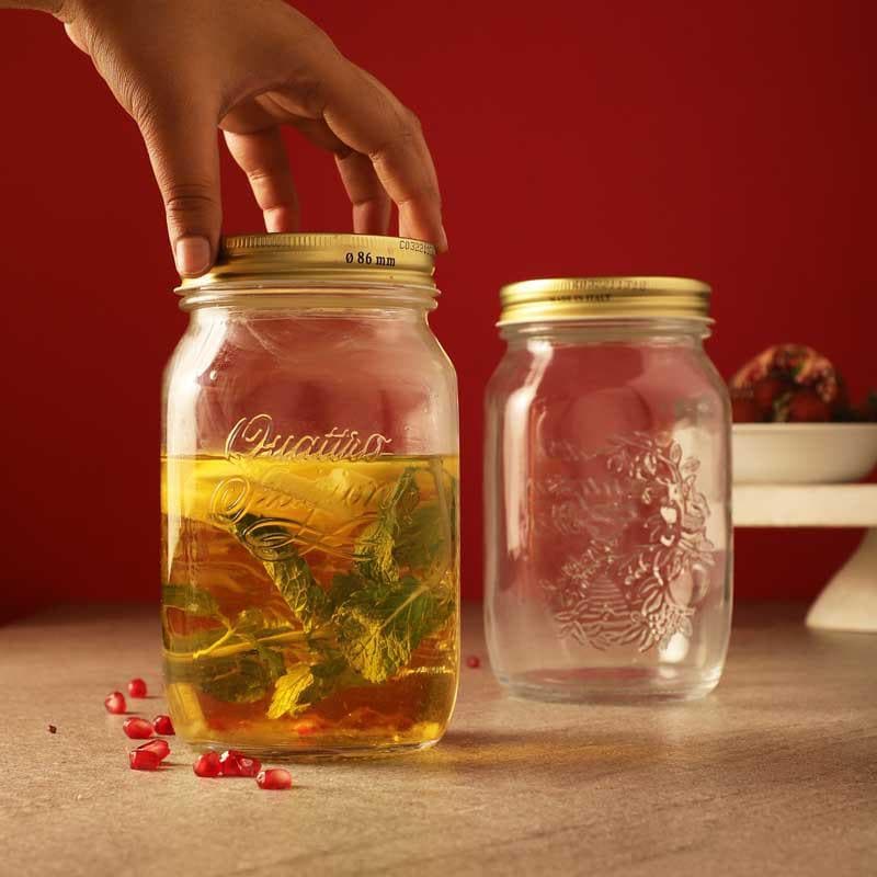 Jar - Countryside Storage Jar (1000 ml each)- Set Of Two