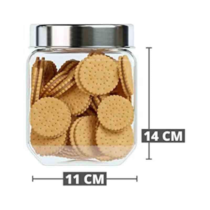 Jar - Fiona Storage Container with steel lid (1150 ML Each) - Set of Two