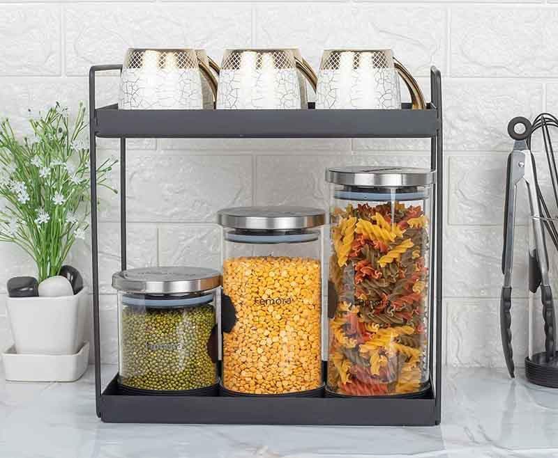 Jar - Freshto Storage Jar with steel lid (1300 ML Each) - Set of Four