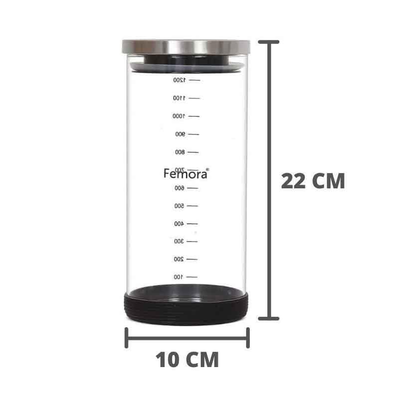 Jar - Freshto Storage Jar with steel lid (1300 ML Each) - Set of Four