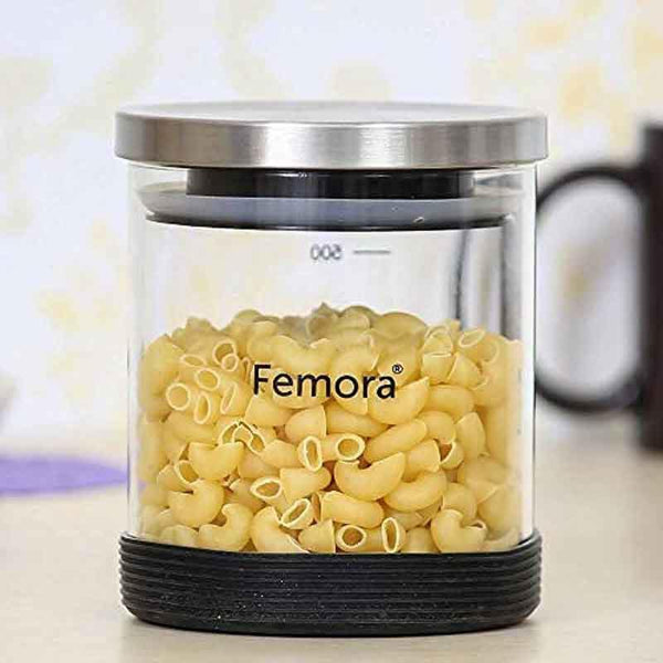 Jar - Freshto Storage Jar with steel lid (500 ML Each) - Set of Two