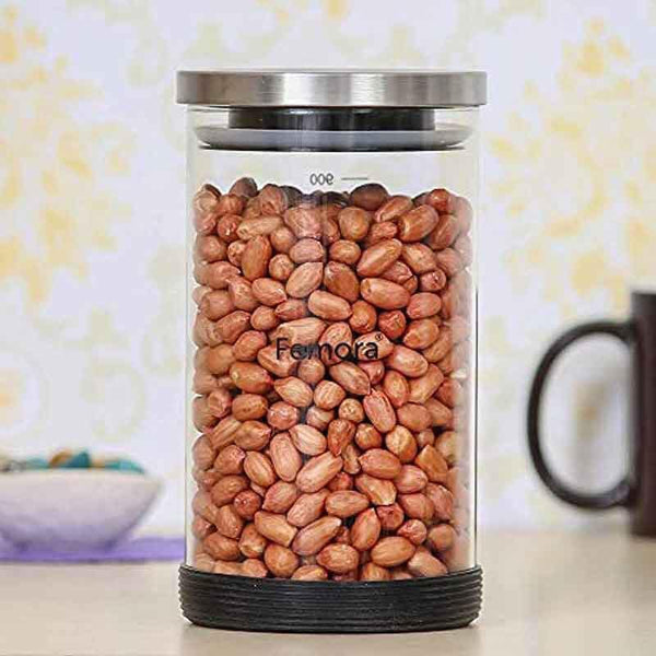 Jar - Freshto Storage Jar with steel lid (900 ML Each) - Set of Four