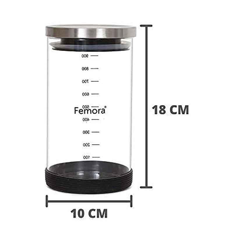 Jar - Freshto Storage Jar with steel lid (900 ML Each) - Set of Four