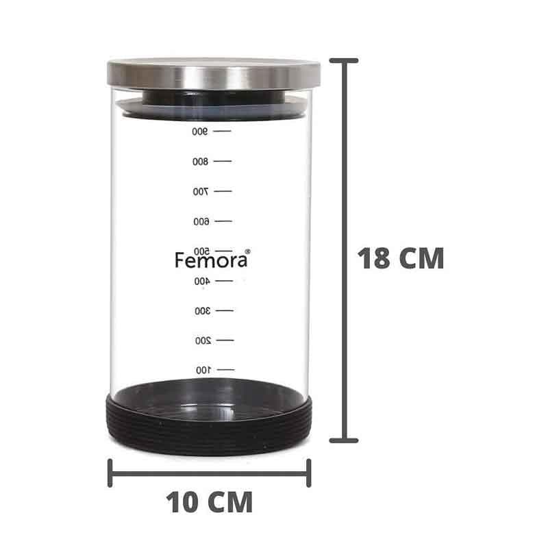 Jar - Freshto Storage Jar with steel lid (900 ML Each) - Set of Two